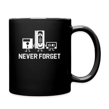 Nie vergessen - Tasse einfarbig - Schwarz - Rechts