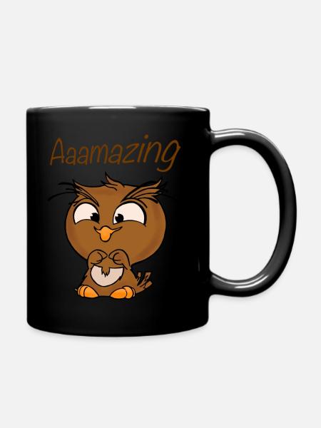 Amazing owl - Tasse einfarbig - Schwarz