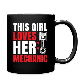 Cette fille aime son mécanicien - Mug uni - noir - Droite