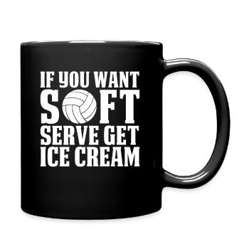 Funny volleyball saying beach volleyball - Full Colour Mug - black - Right