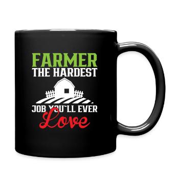 Farmer the hardest job you'll love Farmer - Full Colour Mug - black - Right