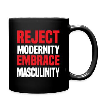 Reject Modernity Embrace Masculinity Sigma Male - Full Colour Mug - black - Right