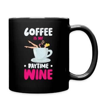 Kaffee Koffein Weintrinken Kaffeesüchtig - Tasse einfarbig - Schwarz - Rechts