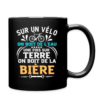 Humour bière vélo 2 - Mug uni - noir - Droite