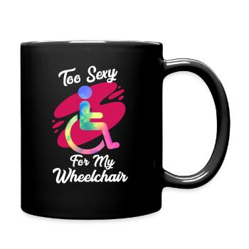 Drôle d’explication de l’humour amputé en fauteuil roulant - Mug uni - noir - Droite