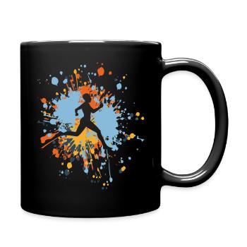 Athletics Running Woman Color Splash - Tasse einfarbig - Schwarz - Rechts