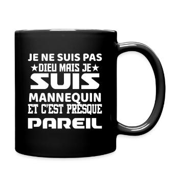 Tshirt femme Je suis pas dieu mais Mannequin - Mug uni - noir - Droite