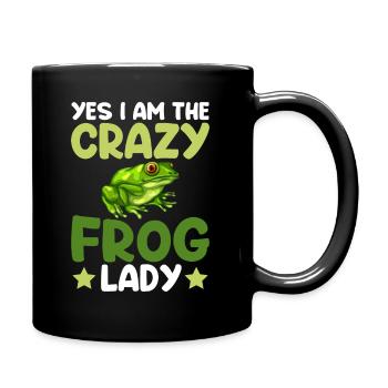Yes I Am The Crazy Frog Lady - Frog - Full Colour Mug - black - Right