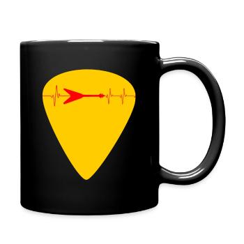 rythme cardiaque battement cœur guitare - Mug uni - noir - Droite