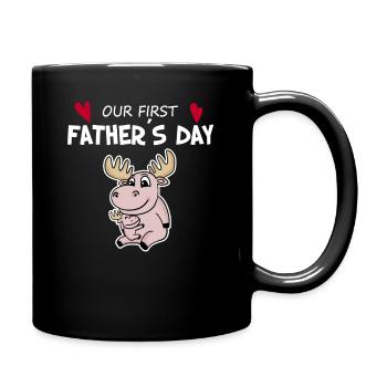 Father's Day Gift - Our First Father's Day - Full Colour Mug - black - Right