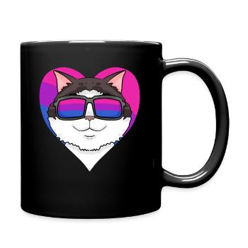 Bisexuell Ragdoll Katze - Ragdoll mit Brille - Tasse einfarbig - Schwarz - Rechts