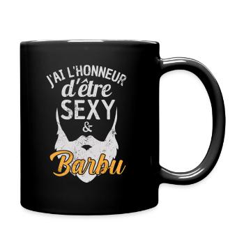 J'ai l'honneur d'être sexy et barbu 1 - Mug uni - noir - Droite