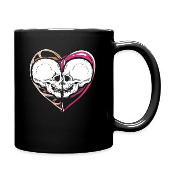 Squelette gothique dégoulinant Aimez vos tendres baisers - Mug uni - noir - Droite