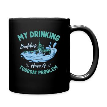 Tugboat Drinking Buddies Alcohol Tugboat Captain - Full Colour Mug - black - Right