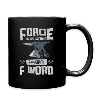 Schmiedeschmiede F Wort Messerherstellung - Tasse einfarbig - Schwarz - Rechts