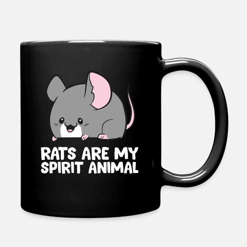 Ratten sind mein Seelentier Niedliche Ratte - Tasse einfarbig - Schwarz