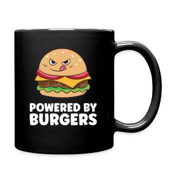 Burger Fast Food Powered By Burgers - Tasse einfarbig - Schwarz - Rechts