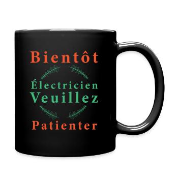 Tshirt homme Bientôt electricien veuillez patiente - Mug uni - noir - Droite