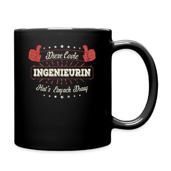 Diese Coole Ingenieurin Geschenk Kollegen Spruch - Tasse einfarbig - Schwarz - Rechts