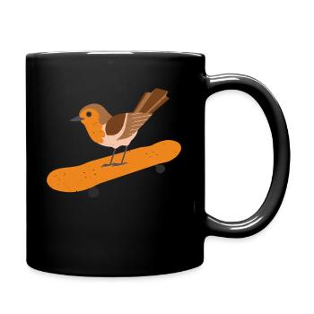 Skating Rotkehlchen Vogel Skateboard Ornithologe G - Tasse einfarbig - Schwarz - Rechts