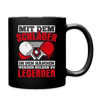 Mit dem Schläger in den Händen werdne Helden zu Le - Tasse einfarbig - Schwarz - Rechts