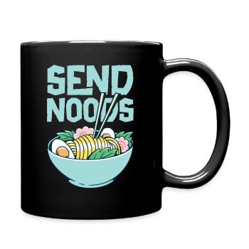 Nudeln Essen Nudelsuppe - Tasse einfarbig - Schwarz - Rechts