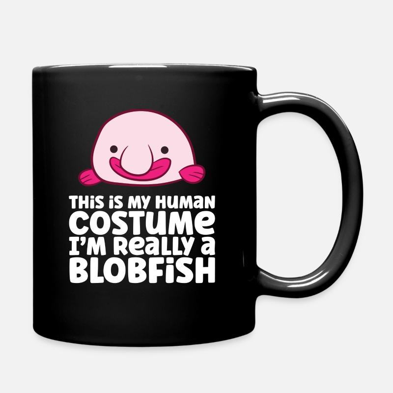 This Is My Human Costume I'm Really A Blobfish - Full Colour Mug - black