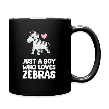 Nur ein Junge, der Zebras liebt - Tasse einfarbig - Schwarz - Rechts
