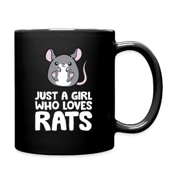 Juste une fille qui aime les rats - Mug uni - noir - Droite