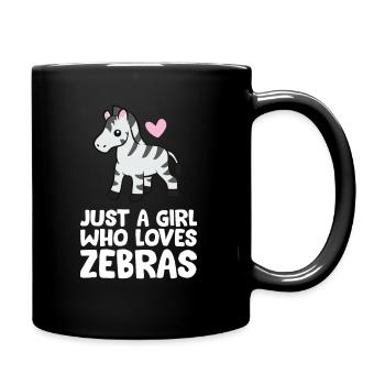 Just a Girl Who Loves Zebras - Full Colour Mug - black - Right