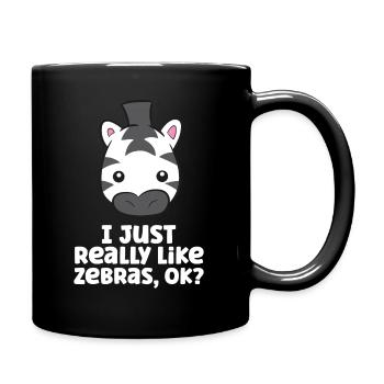 Zebra Lover I Just Really Like Zebras - Full Colour Mug - black - Right