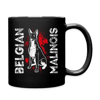 Belgian Malinois Hunde - Tasse einfarbig - Schwarz - Rechts