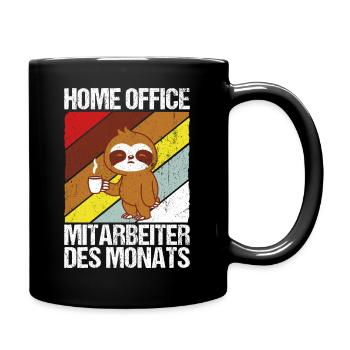 Home Office Mitarbeiter des Monats Faultier Homeof - Tasse einfarbig - Schwarz - Rechts