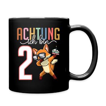 2. Geburtstag Mädchen 2 Jahre Fuchs - Tasse einfarbig - Schwarz - Rechts