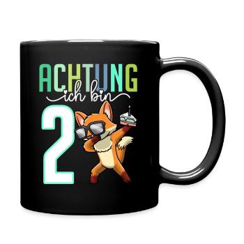 2. Geburtstag Mädchen 2 Jahre Fuchs - Tasse einfarbig - Schwarz - Rechts