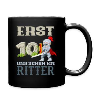Ritter 10. Geburtstag Jungs Geschenk - Tasse einfarbig - Schwarz - Rechts