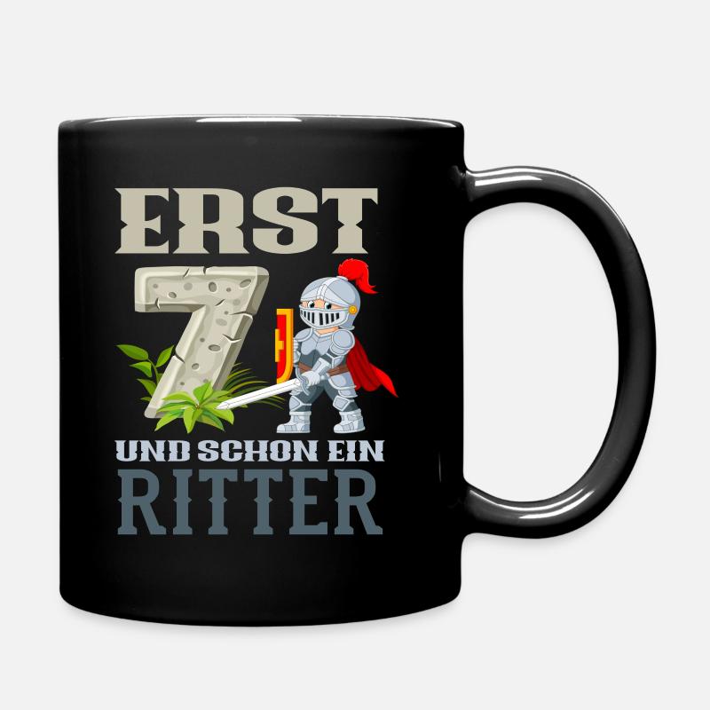 Ritter 7. Geburtstag Jungs Geschenk - Tasse einfarbig - Schwarz
