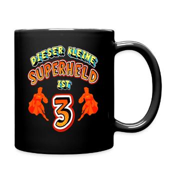 Superhelden 3. Geburtstag Jungs Geschenk - Tasse einfarbig - Schwarz - Rechts