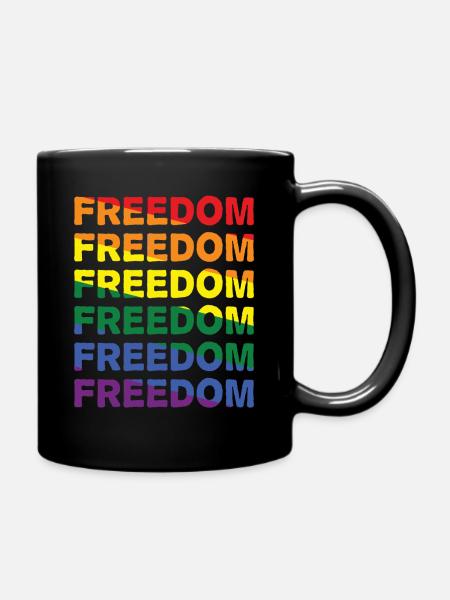Liberté Arc-en-ciel Fierté Liberté Paix - Mug uni - noir