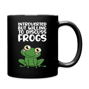 Introverted but ready to discuss frogs - Full Colour Mug - black - Right