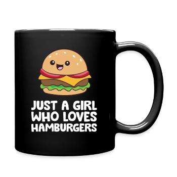 Juste une fille qui aime les hamburgers - Mug uni - noir - Droite
