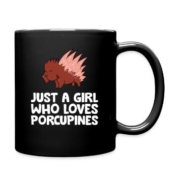 Juste une fille qui aime les porcs-épics - Mug uni - noir - Droite
