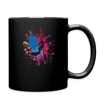 Surfer avec Paddle Board Color Splash - Mug uni - noir - Droite