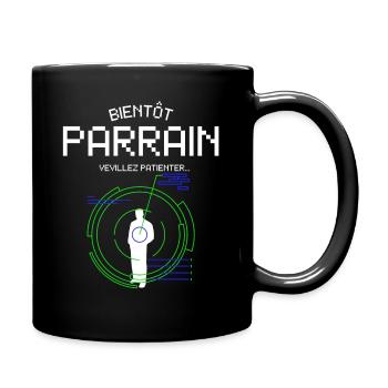 Bientôt Parrain Cadeau Pour Futur Père Baptême - Full Colour Mug - black - Right