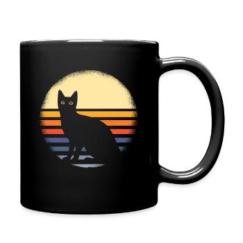 Katze - Tasse einfarbig - Schwarz - Rechts