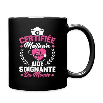 Certifiée meilleure aide-soignante du monde - Mug uni - noir - Droite