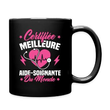 Certifiée meilleure aide-soignante du monde - Mug uni - noir - Droite