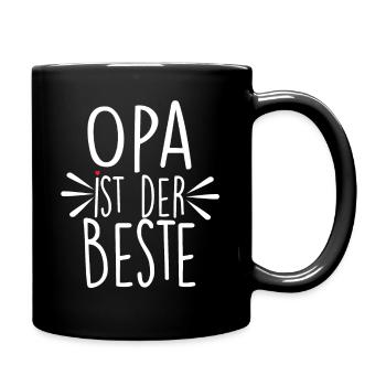 Opa Ist Der Beste - Tasse einfarbig - Schwarz - Rechts