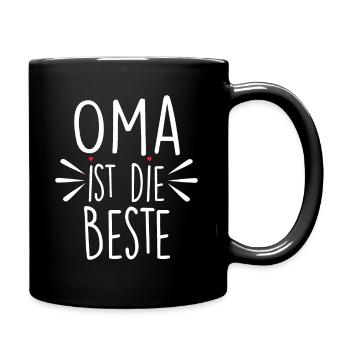 Oma Ist Die Beste - Tasse einfarbig - Schwarz - Rechts