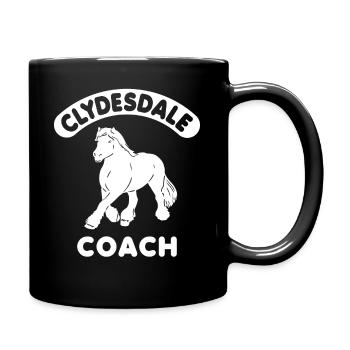 Clydesdale Trainer Coach Zugpferd - Tasse einfarbig - Schwarz - Rechts